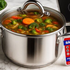 Bakken-Swiss Deluxe 5-Quart Stainless Steel Stockpot with Tempered Glass Lid Pot